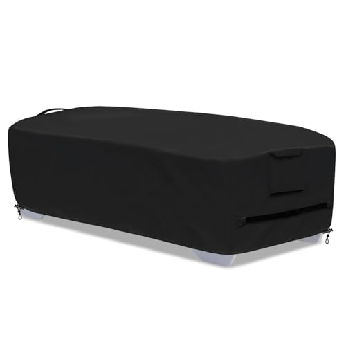 Stackable Chaise Lounge Covers for 2-3 Stackable Patio Lounge Chair, 600D Weather-Resistant Polyester Fabric, Outdoor Furniture Storage Cover for Stackable Lounge Chair - 80"L x 30"W x 20"H, Black - color: Black, size: Stackable - 80"L x 30"W x 20"H