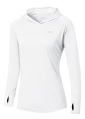 Willit Women's UPF 50+ Sun Protection Hoodie SPF Shirt Long Sleeve Hiking Fishing Outdoor Shirt Lightweight Hoodie - color: White, size: 2X