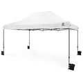 Fencer Wire 10ft x 15ft Pop Up Outdoor Canopy Easy Up Tent, Heavy-Duty Commercial Grade, Portable for Camping, Patio, Parties, Instant Folding Shelter with Wheeled Carry Bag and Weight Bags, White - color: White, style: 10x15