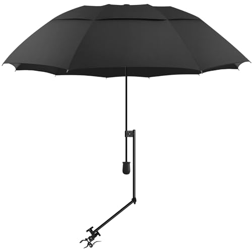 XLINGZA UPF 50+ Beach Umbrella with Adjustable Universal Clamp - style: Double Layer/Manual/XXL