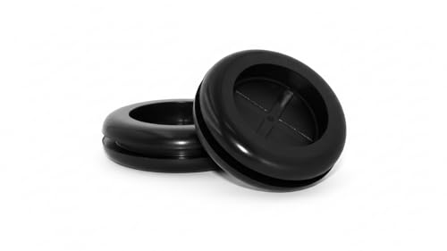 Flyshop Black 28mm 1-1/8" Rubber Grommet, 22mm 7/8" ID, Drill Hole Grommets Synthetic Rubber Plug Wire Protection, Round, Double-Sided, 4-Pack (Size 22mm x 28mm) - size: 1-1/8" (28mm) Drill Hole