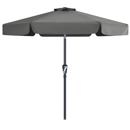 MASTERCANOPY Valance Patio Umbrella for Outdoor Table Market (7.5ft, Dark Gray) - color: Dark Gray, size: 7.5FT