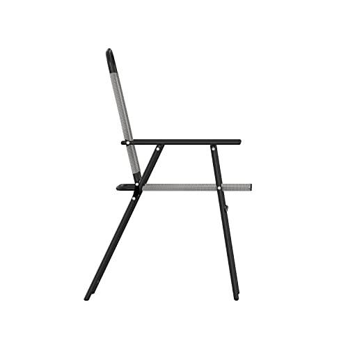 Flash Furniture Mystic Folding Patio Sling Chairs, Outdoor Textilene Lawn Chairs with Armrests, Set of 2, Gray - color: Grey