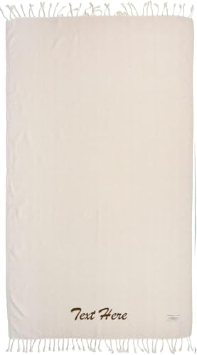 Personalized Embroidered Beach Towel | Throw Blanket, Easy Carry, Sand Free, Highly Absorbent, Quick Dry, Turkish Towels for Travel Camping Bath Sauna Beach Gym Pool Yoga SPA by Lahammam, Asia, Beige - color: Beige, size: Asia