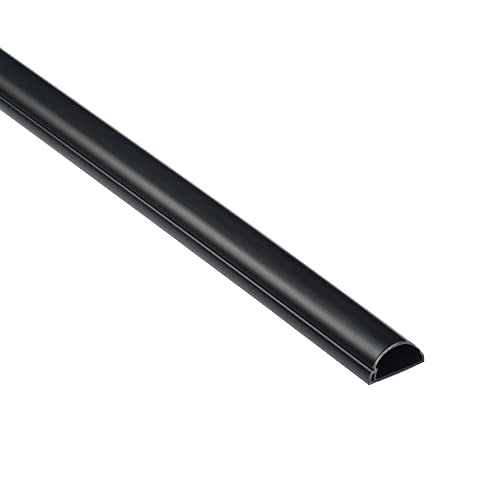 D-Line Half Round Cord Hider, Patented Cable Cover, Hide TV Wall Mount Wires, Raceway for Cords, Decorative Wire Covers, Paintable, Adhesive Cable Concealer, 1x 0.78in W x 0.39in H x 39in L, Black - color: Black, size: 0.78x0.39in - 1x 39in