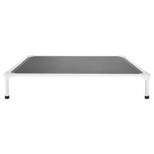 VEVOR Chew Proof Elevated Dog Bed, Portable Raised Dog Cot with Aluminum Tube Metal Frame and Breathable Textilene Mesh, Indoor & Outdoor Pet Cooling Raised Hammock Bed, XL, Gray - size: XL