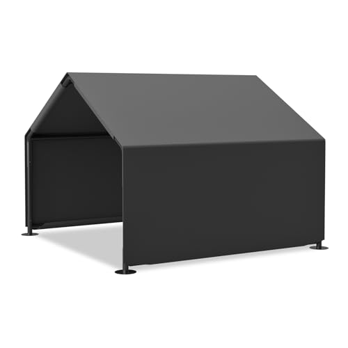 4×4×3 ft Dog Shade Shelter Pet Tent Outdoor, Portable Pet Tent, Outside Dog Sun Rain Canopy Pet House Animal Shelter, for Small to Large Dogs, Cats (Grey) - color: Gray