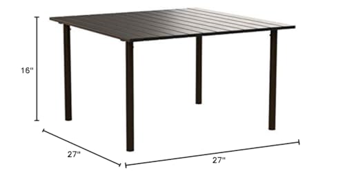 A2716 Low Aluminum Portable Table with Carrying Bag, Brown - color: Brown