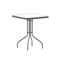 Flash Furniture Barker 23.5'' Square Tempered Glass Metal Table, Silver - color: Clear Top/Silver Frame, size: 23.5" Square