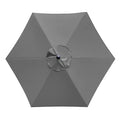 Sunnyglade 7.5ft Patio Umbrella Replacement Canopy Market Umbrella Top Outdoor Umbrella Canopy with 6 Ribs - color: Dark Gray