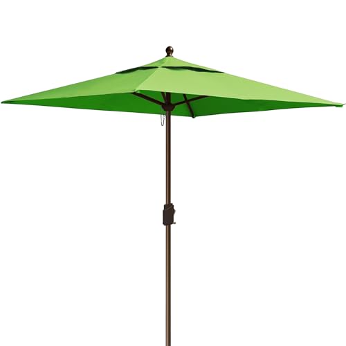 EliteShade USA 10-Year-Non-Fading 6x6Ft Square Market Patio Umbrella, UPF 50+ UV Protection Performance Sun Umbrella, Heavy Duty Commercial Grade Outdoor Table Umbrella with Crank, Windproof Vented Top for Garden, Pool, Deck and Outdoor Playsets, Macaw Gr
