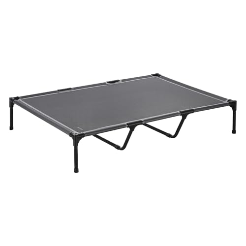 VEVOR Elevated Dog Bed for Large Dogs, Portable Raised Dog Cot with Steel Metal Frame and Breathable Teslin Mesh, Indoor & Outdoor Pet Cooling Raised Hammock Bed, XL, Gray - size: XL-No Pillow