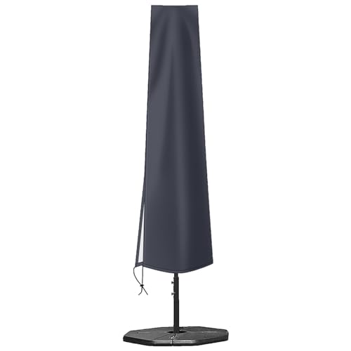 OKPOW Umbrella Cover 420D Oxford Fabric Patio Umbrella Covers Waterproof with Zip, for 9ft to 12ft Garden Outdoor Umbrella (Dark Grey) - color: Dark Gray, size: Fit for 9-12 Feet Market Umbrella