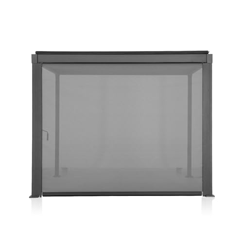 Mirador Accessory - 10Ft Side Shade Screen for Mirador pergola 80/88 Series, Crank, Enhance Outdoor Living Space with Sun Shade, Wind Block, UV Resistant, Charcoal, not pergola - color: Charcoal, size: 10Ft Side(for 80/88s)