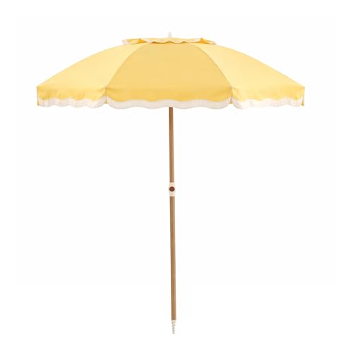 6FT Patio Beach Umbrella for Outdoor, UPF 50+ Sun Shade for Patio, Backyard, Garden, Pool and Beach, Tilt Adjustable, Portable, Harbour Mimosa - color: Harbour Mimosa