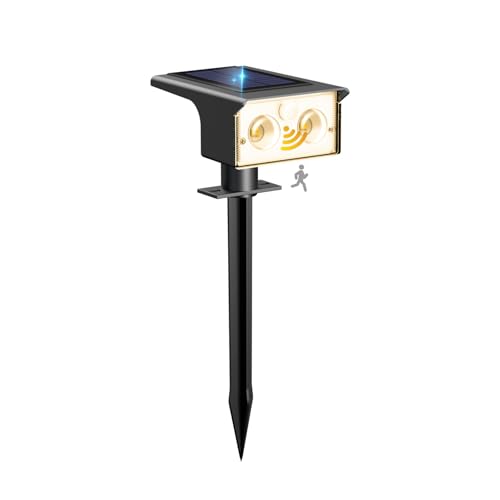 btfarm Solar Spot Lights Outdoor Waterproof, 3 Modes Motion Sensor Lights, Solar Powered Spotlights 2-in-1 Auto On/Off for Outside Pathway Yard Garden Landscape Lighting, Warm White - color: Warm White, size: 1 Pack