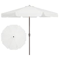 JEAREY 9 FT Patio Umbrella Outdoor, Table Umbrellas Market Umbrella w/Push Button Tilt/Crank, 8 Sturdy Ribs(Cream White) - color: Cream White