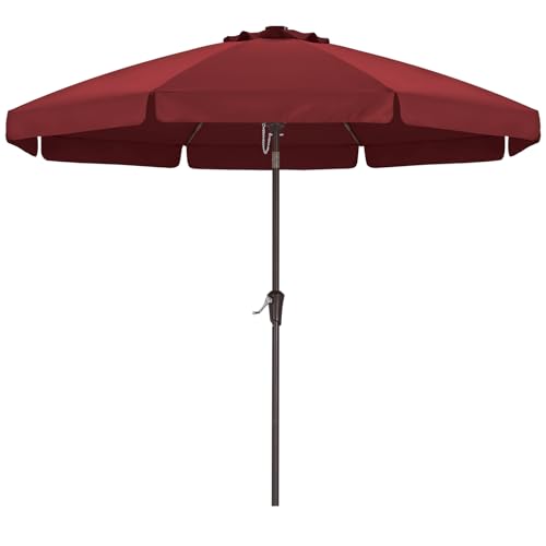 ABCCANOPY 10ft Scalloped Patio Umbrella, Outdoor Table Umbrella with Tilt and Crank, Fiberglass Ribs Deck Umbrella for Patio, Pool, Garden, Picnic (Burgundy) - color: Burgundy, size: 10FT