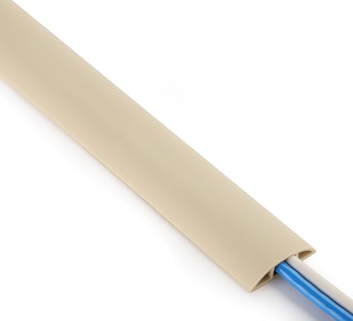 ZhiYo 5.6ft Cord Covers for Wires on Floor, Cord Hider Floor Hide Extension Cords, Soft PVC Cable Cover Cable Protector, Wire Cavity W0.62in H0.31in, Beige - color: Ivory Beige, size: 1.6'' W X 5.6' L