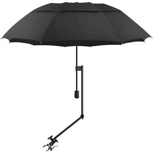UPF 50+ Beach Umbrella with Adjustable Universal Clamp - style: Double Layer/Manual/L