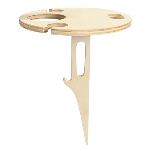 Portable Folding Wine Table Holder for Outdoor Picnic, Beach, Camping & Garden - Sturdy Compact Wine Glass Stand for Travel, Lawn, Parties