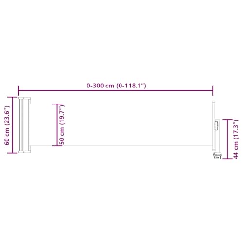 vidaXL Retractable Side Awning, Folding Privacy Screen, Outdoor Divider Wall, Patio Awning for Deck Porch Garden Terrace, 23.6"x118.1" Blue - color: Blue, size: 23.6" x 118.1"