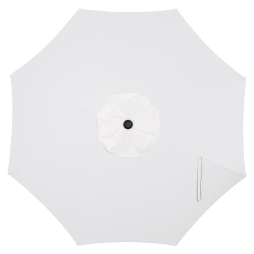 Blissun 9' Outdoor Patio Umbrella, Outdoor Table Umbrella, Yard Umbrella, Market Umbrella with 8 Sturdy Ribs, Push Button Tilt and Crank - color: Grayish White