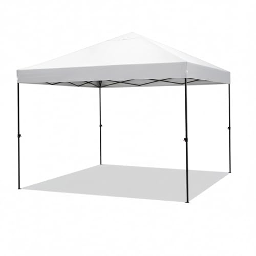 COBIZI Waterproof Stable Winterproof Pavilion with Bag with Wheels,Pop Up Folding Pavilion Party Tent,1 Person Install Sun Protection Garden Pavilion for Beach Wedding Camping - color: White, size: 8×8 （No Walls）