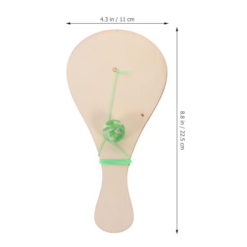 Garneck 6pcs Wooden Paddle Ball with String: DIY Blank Paddle Rackets - Unfinished Painting Graffiti for Kids Crafts Fun Party Favor Family Paddleball Game