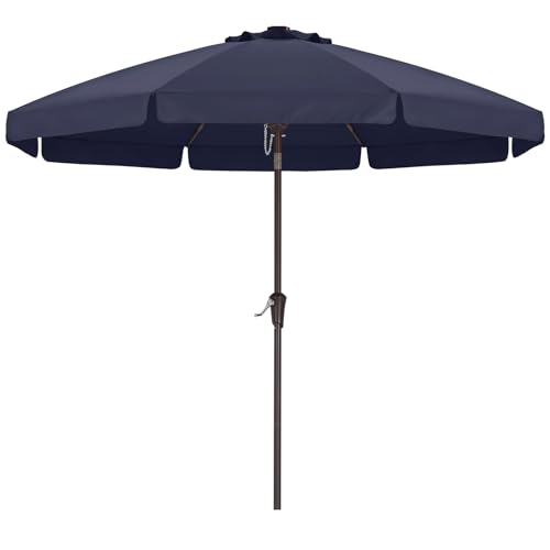 ABCCANOPY 9ft Scalloped Patio Umbrella, Outdoor Table Umbrella with Tilt and Crank, Fiberglass Ribs Deck Umbrella for Patio, Pool, Garden, Picnic (Navy Blue) - color: Navy Blue, size: 9ft