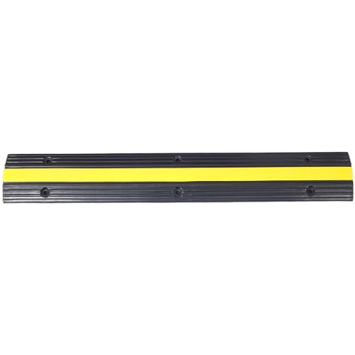 Rubber Cable Protector Ramp,1 Channel, 6600lbs Load Capacity, Easy Installation with Bolts, Ideal for Asphalt, Concrete, Gravel Driveways, Indoor & Outdoor Protection for Cords, Wires, Pipes - size: 5 Packs