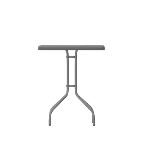 Flash Furniture Barker 23.5'' Square Tempered Glass Metal Table, Silver - color: Clear Top/Silver Frame, size: 23.5" Square