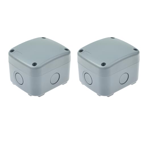 NineLeaf Small Outdoor Waterproof Electrical Junction Box, IP66 Project Box Enclosure, 3.25"x2.75"x2.25" (86x74x62mm), Plastic Weatherproof Box for DIY Electronics, Outdoor Wiring, Grey,2PK - color: 2PK, size: 86x74x62mm