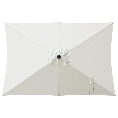 Blissun Rectangular Patio Umbrella, Table Market Umbrella with Tilt and Crank, Outdoor Umbrella for Garden, Deck, Backyard, Pool and Beach - color: Ivory, size: 6.5 x 10 FT