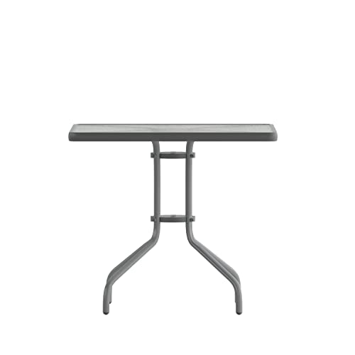 Flash Furniture Barker 31.5'' Square Tempered Glass Metal Table, Silver - color: Clear Top/Silver Frame, size: 31.5" Square