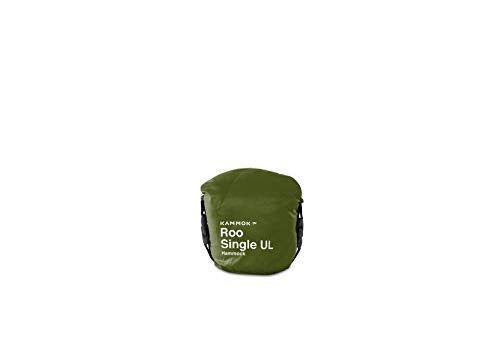 KAMMOK Roo Single UL - Ultralight Camping Hammock, Water Repellent, Portable, Durable, Indoor/Outdoor Hammock Moss Green - color: Moss Green, size: Roo Single Ultralight