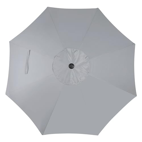 Blissun 9' Outdoor Patio Umbrella, Outdoor Table Umbrella, Yard Umbrella, Market Umbrella with 8 Sturdy Ribs, Push Button Tilt and Crank - color: Grey