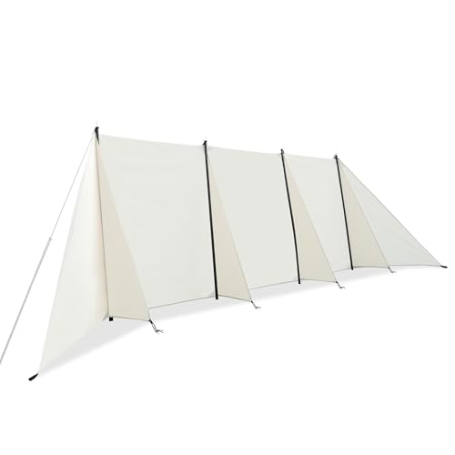 Himalaya Camping Windbreaks Privacy Fence Stove Windshield Shelter Wind Screen Windproof Multifunctional Portable Lightweight for Outdoor Camping (Pearl White)