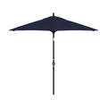 California Umbrella 9' Round Aluminum Market Umbrella, Crank Lift, Push Button Tilt, Black Pole, Navy Blue Olefin - color: Navy Blue