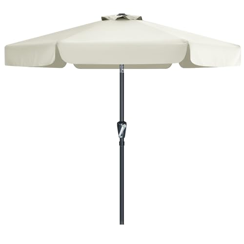 MASTERCANOPY Valance Patio Umbrella for Outdoor Table Market (7.5ft, Light Beige) - color: Light Beige, size: 7.5FT