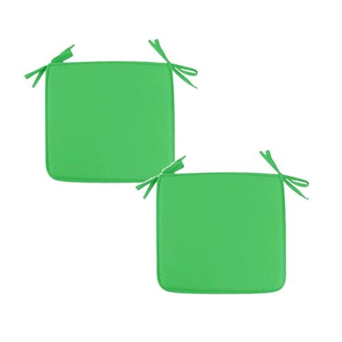 2-Pack Square Seat Cushions (15x15) - Soft Chair Pads with Ties for Indoor/Outdoor Use, Solid Color Comfort for Stools & Dining Chairs (Green) - color: Green