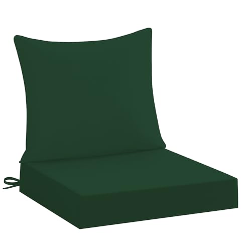 downluxe 19x19 Outdoor Chair Cushions, Waterproof Fade Resistant Patio Furniture Cushions with Handle & Removable Cover, Deep Seat Outdoor Cushions for Sofa, Couch and Patio Chairs, Forest Green - color: Forest Green, size: 19 x 19 Inch