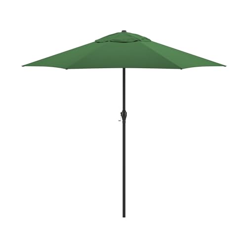 Sunline 9 ft Patio Umbrella with Crank & Push Button Tilt, Outdoor Market Umbrella with UV Protection & Wind Vent, Metal Frame for Deck, Pool & Table, Hunter Green - color: Hunter Green, size: 9 foot