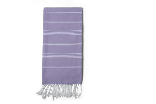 Turkish Beach Towel 100% Organic Cotton Extra Large Oversized (39 x 71 Inches) Quick Dry Sand Free Light Weight Prewashed for Bath Beach Gym Yoga Travel Towel Blanket (Lilac) - color: Lilac