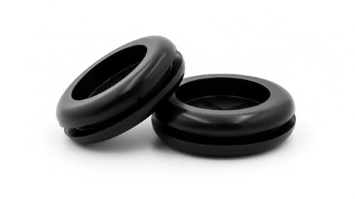 Flyshop 4-Pack Round Double-Sided Black 30 mm 1-3/16" Rubber Grommet, 25 mm 1" ID, Hole Grommet Synthetic Rubber Grommets Wire Protection - size: 1-3/16" (30mm) Drill Hole