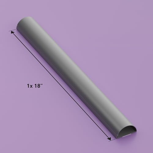 D-Line 18" One-Piece TV Cord Cover Gray, Half Round Cable Raceway, Desk Cable Management Solution, Decorative Cable Concealer - 2" (W) x 1" (H) x 18" Length - color: Grey