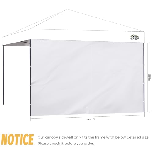 10x10 Pop Up Canopy Sidewall - 1 PC 300D Waterproof Attachable Tent Wall, Privacy Shade for Outdoor Events, Vendor Booths (Tent Not Included, with Door) - style: with Door-1
