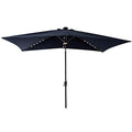 C-Hopetree Rectangular Outdoor Patio Market Umbrella with Solar LED Lights 6.5 x 10 ft - color: Navy Blue