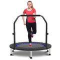 HYD-Parts 40" 48" Mini Trampoline for Adults and Kids Exercise Rebounder with Adjustable Bar Fitness Trampoline Indoor Max Load 330 440lbs - color: Blue-40in
