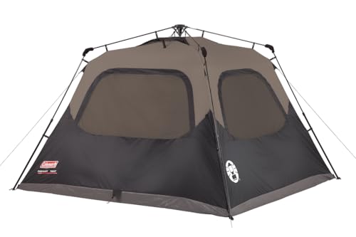 Coleman 4/6/8/10 Person Instant Camping Tent with 1-Minute Setup, Large Family Tent with Pre-Attached Poles, Air Vent, & Carry Bag, Sets Up in About 60 Seconds - size: Contains PFAS, style: 4-person